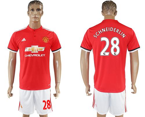 Manchester United #28 Schneiderlin Red Home Soccer Club Jersey - Click Image to Close